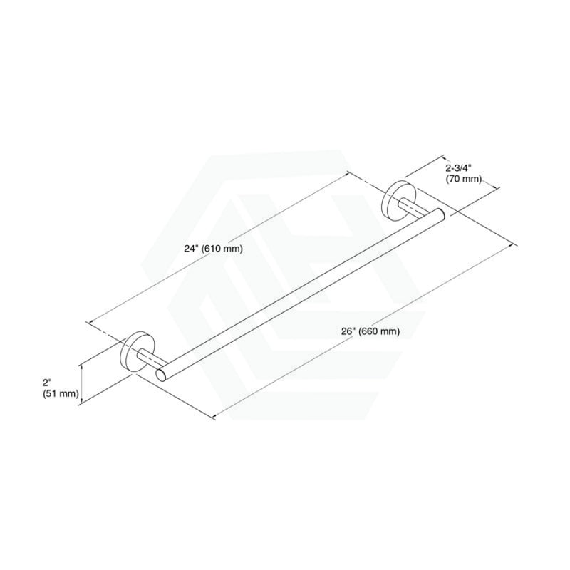 Kohler Elate 610Mm Single Round Polished Chrome Towel Bar Rails