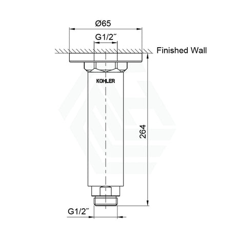 Kohler Katalyst Air 264Mm Brushed Nickel Round Ceiling Shower Arm Arms