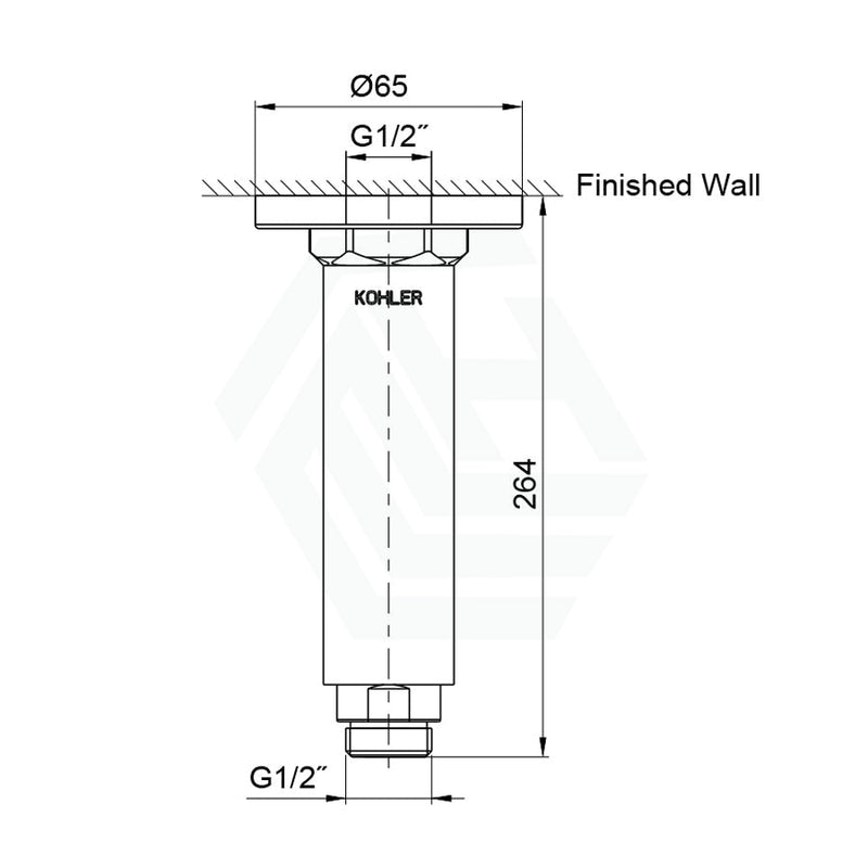 Kohler Katalyst Air 264Mm Brushed Nickel Round Ceiling Shower Arm Arms