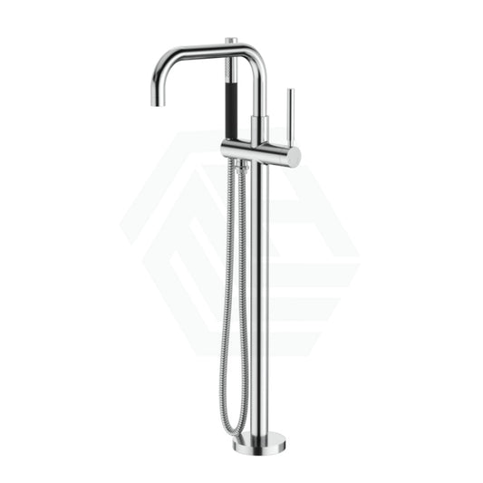 Kohler Purist Polished Chrome Floor Mounted Tub Filler Trim With Handle Diverter And Hand Shower