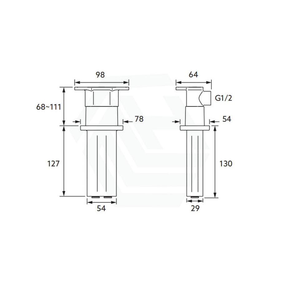 Kohler Statement™ 127/254Mm Dual Function Brushed Brass Ceiling Mount Rainhead Arm Gold Shower Arms