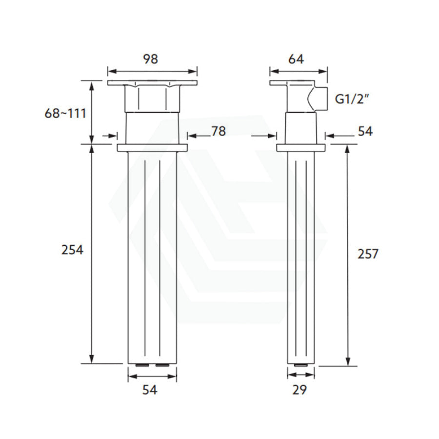 Kohler Statement™ 127/254Mm Dual Function Brushed Brass Ceiling Mount Rainhead Arm Gold Shower Arms