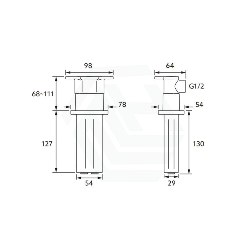 Kohler Statement™ 127/254Mm Dual Function Brushed Nickel Ceiling Mount Rainhead Arm Shower Arms