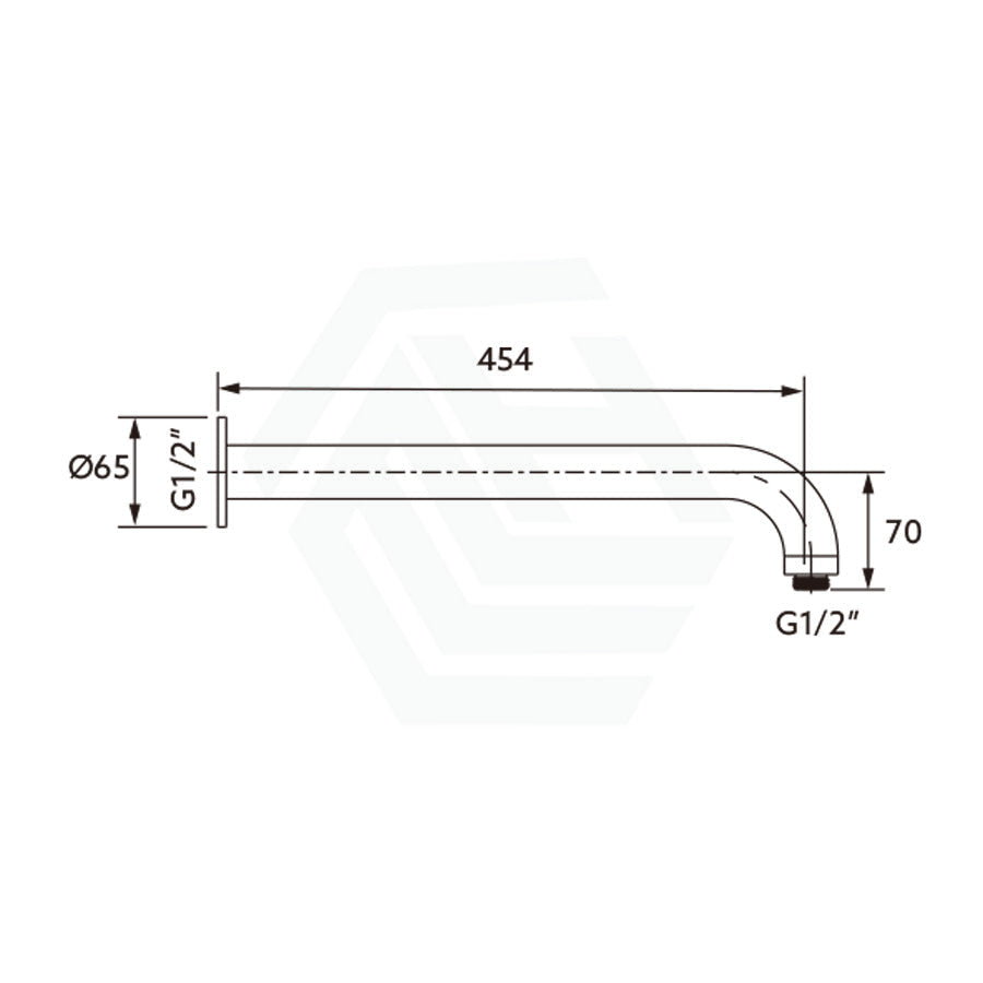 Kohler Statement 454Mm Round Angled Wall Mounted Shower Arm Brushed Nickel Arms