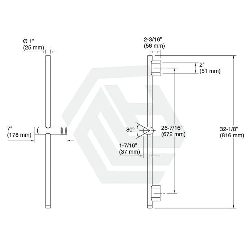 Kohler Statement 816/1016Mm Height Round Brushed Nickel Slidebar Twin Shower Rails