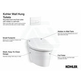 Kohler Veil Gloss White Wall Hung Smart Toilet Rimless With Inwall Cistern Flush Button Suites