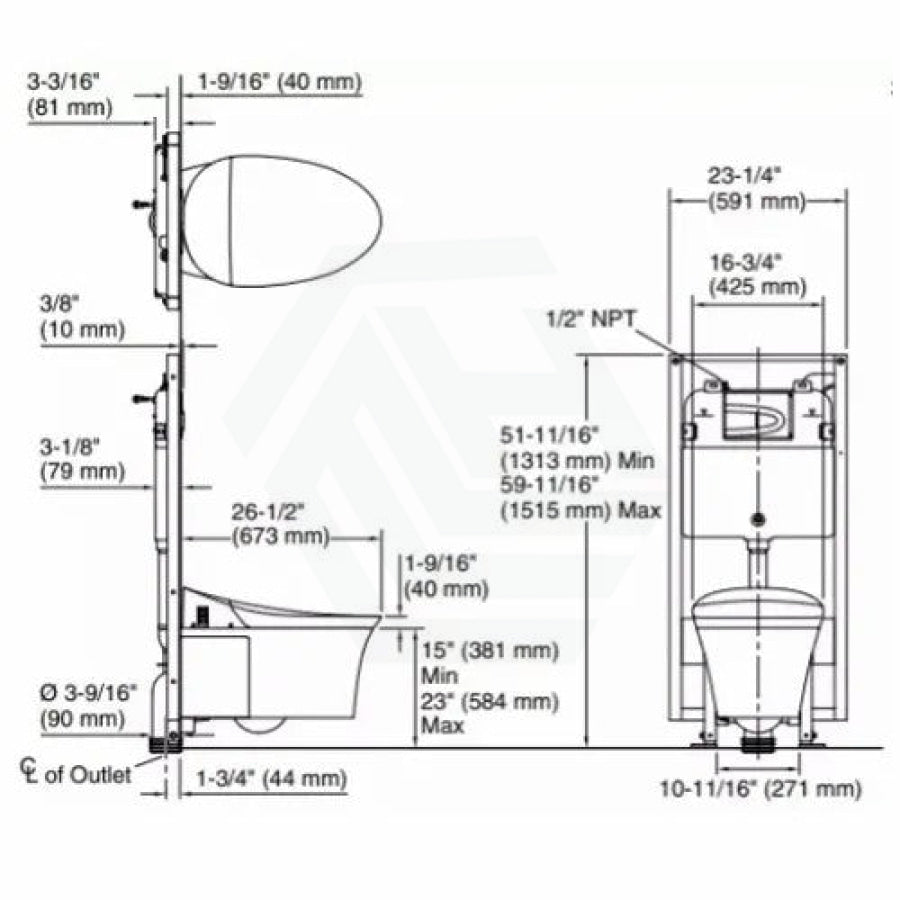 Kohler Veil Gloss White Wall Hung Smart Toilet Rimless With Inwall Cistern Flush Button Suites