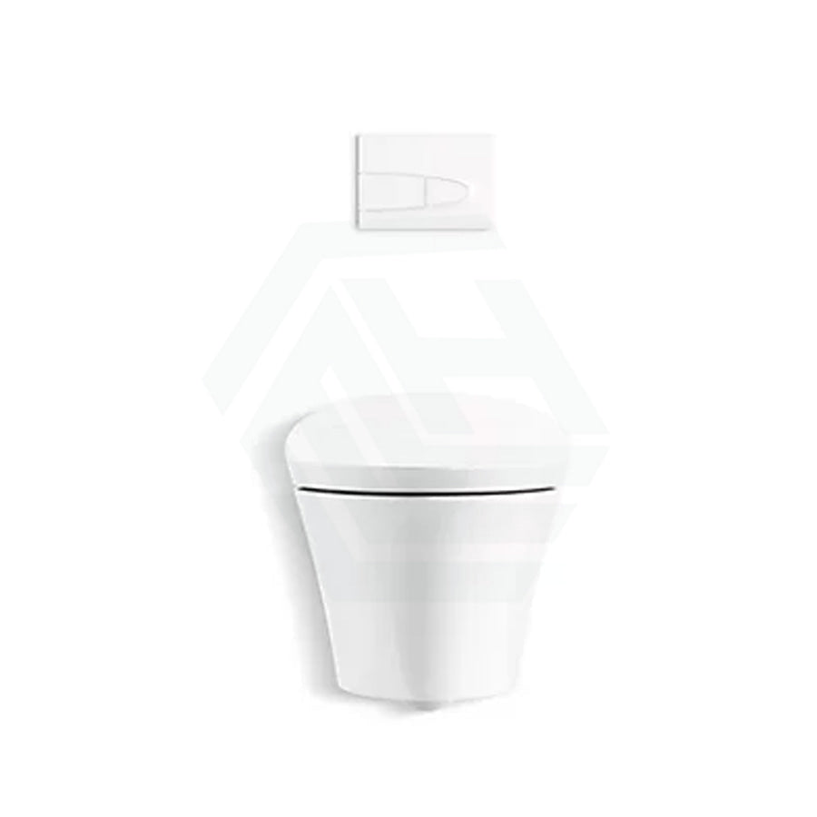 Kohler Veil Gloss White Wall Hung Smart Toilet Rimless With Inwall Cistern Flush Button Suites