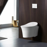 Kohler Veil Gloss White Wall Hung Smart Toilet Rimless With Inwall Cistern Flush Button Suites