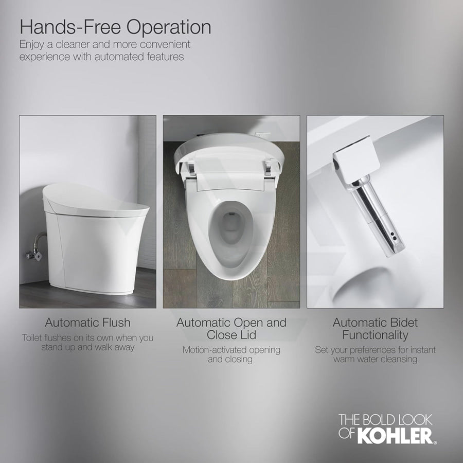 Kohler Veil White Wall Floor Smart Toilet Pan Rimless With Faceplate Pans