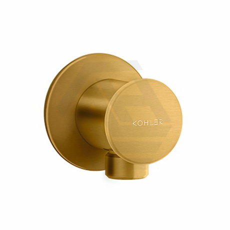 Kohler Wall Mounted Round Water Inlet Connection Elbow Brushed Brass Connector