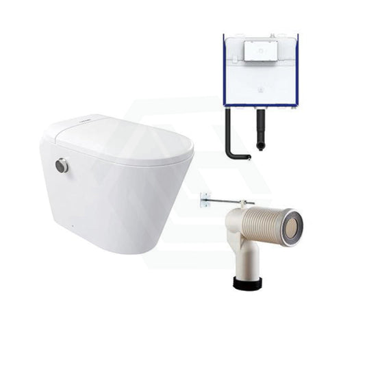 Lafeme Autolux Gloss White Smart Toilet Floor Pan Rimless With Inwall Cistern Flush Button Suites