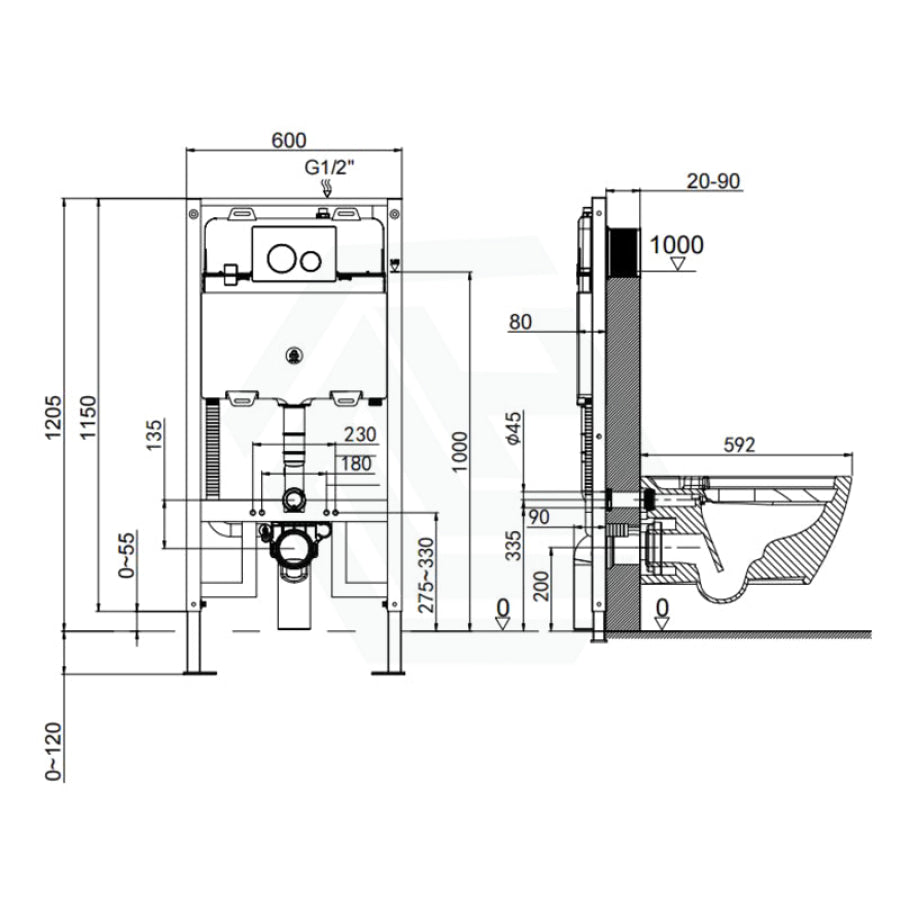 Lafeme Sesto Smart Toilet Wall - Hung Rimless With Inwall Cistern Flush Button Suites