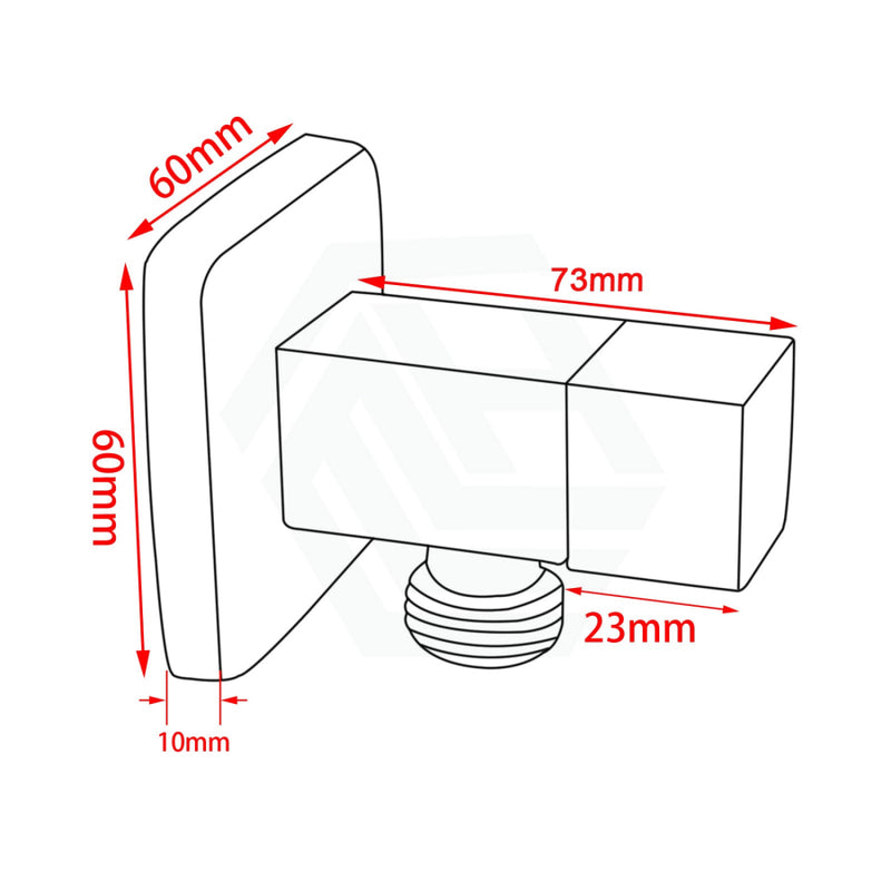 Laundry Square Black 1/4 Turn Washing Machine Stop Tap Bathroom Products