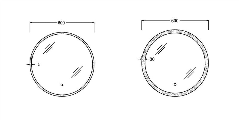 600Mm Led Mirror Round Light On Rim