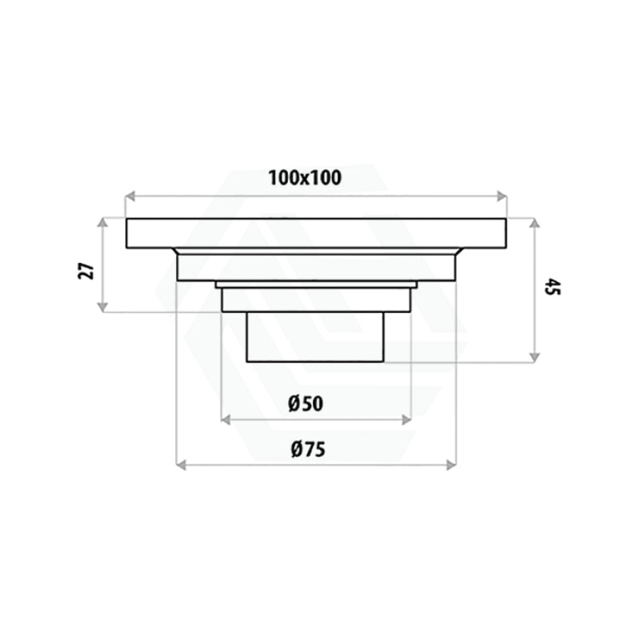 Linkware 100mm Square Grate Floor Waste Chrome