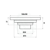 Linkware 100mm Square Grate Floor Waste Chrome