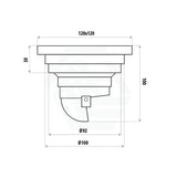 Linkware 120mm Square Grate Floor Waste Chrome