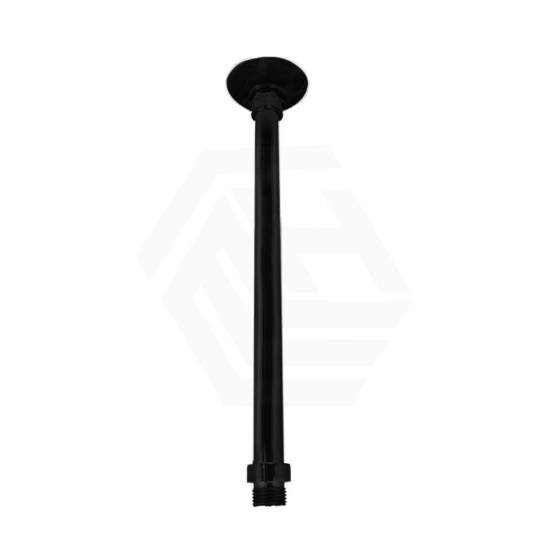 Linkware 300/450/600Mm Round Matt Black Ceiling Shower Arm With Flange Brass Arms