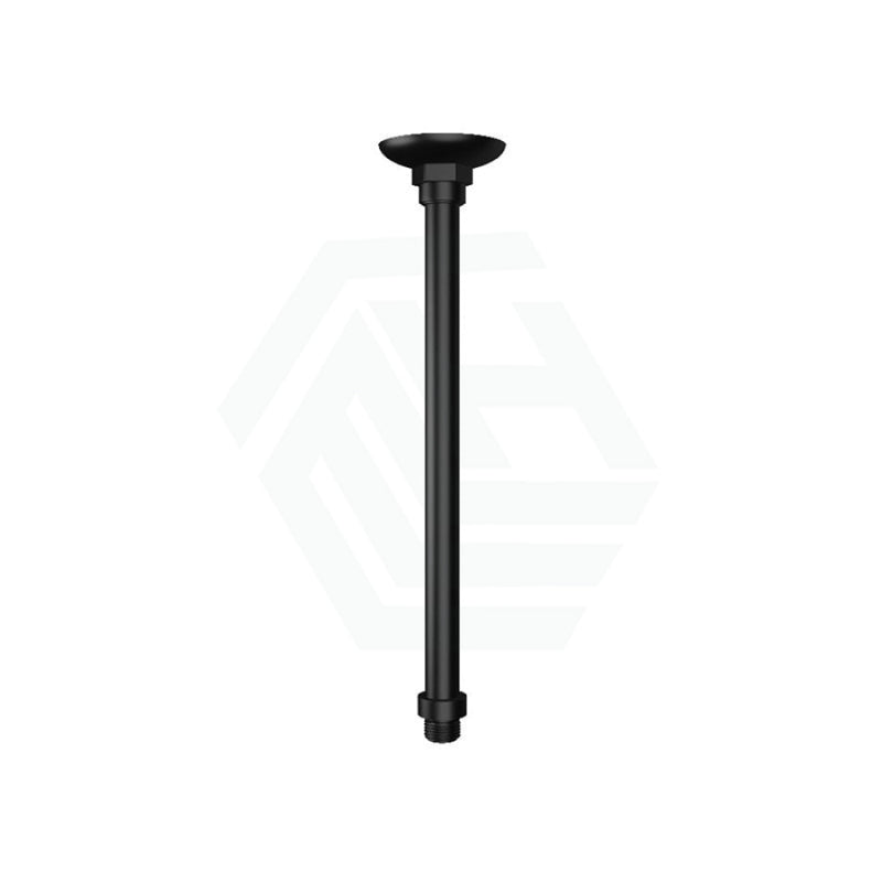 Linkware 300/450/600Mm Round Matt Black Ceiling Shower Arm With Flange Brass Arms