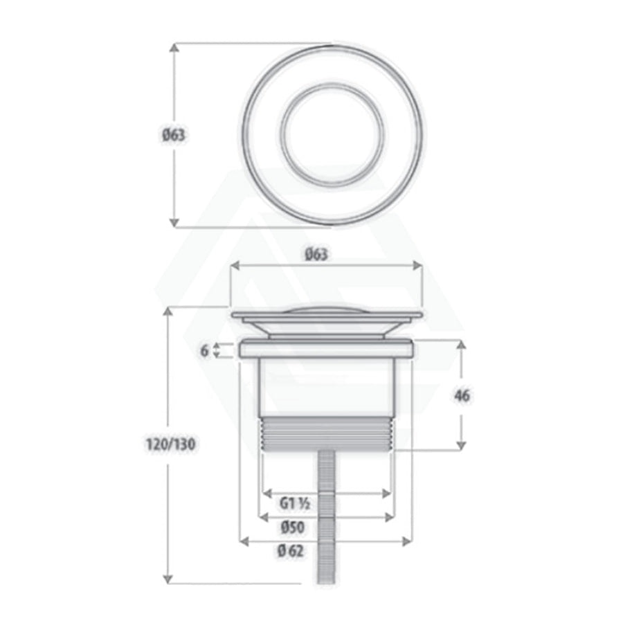 32/40mm Chrome Universal Pop Up Waste with Overflow & No Overflow