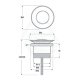 32/40mm Chrome Universal Pop Up Waste with Overflow & No Overflow