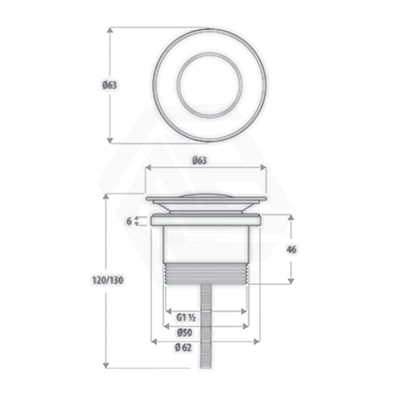 32/40mm Matt Black Universal Pop Up Waste with Overflow & No Overflow