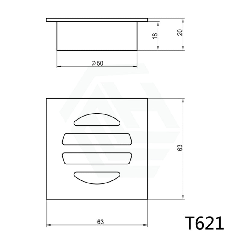 Linkware Square Floor Grate Waste 50Mm Outlet Wastes