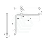 Linkware 850x700mm Assist Grab Rail Handrail Corner Ambulant Accessories Special Needs