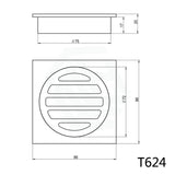 Linkware Square Floor Grate Waste 80Mm Outlet Wastes