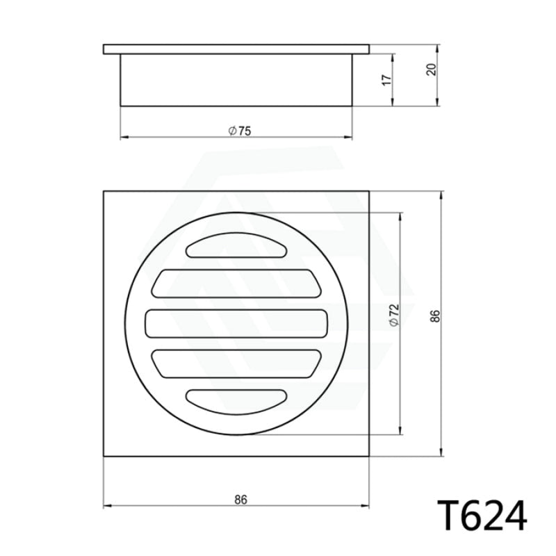 Linkware Square Floor Grate Waste 80Mm Outlet Wastes