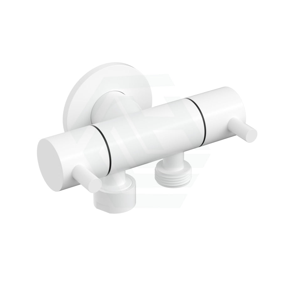 Linkware Brass White Dual Control Toilet Bidet Diverter Mini Cistern Cock