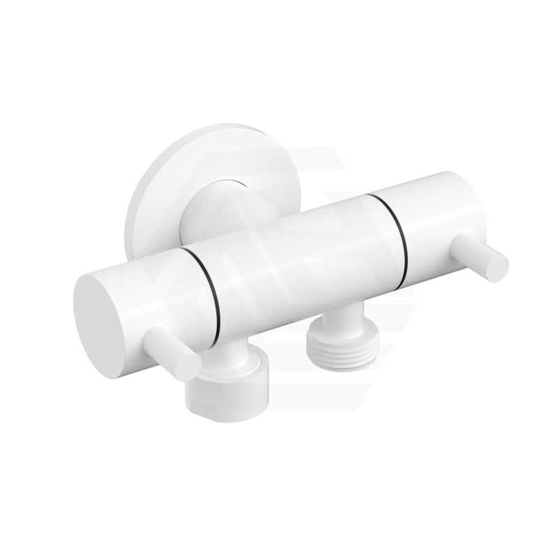 Linkware Brass White Dual Control Toilet Bidet Diverter Mini Cistern Cock