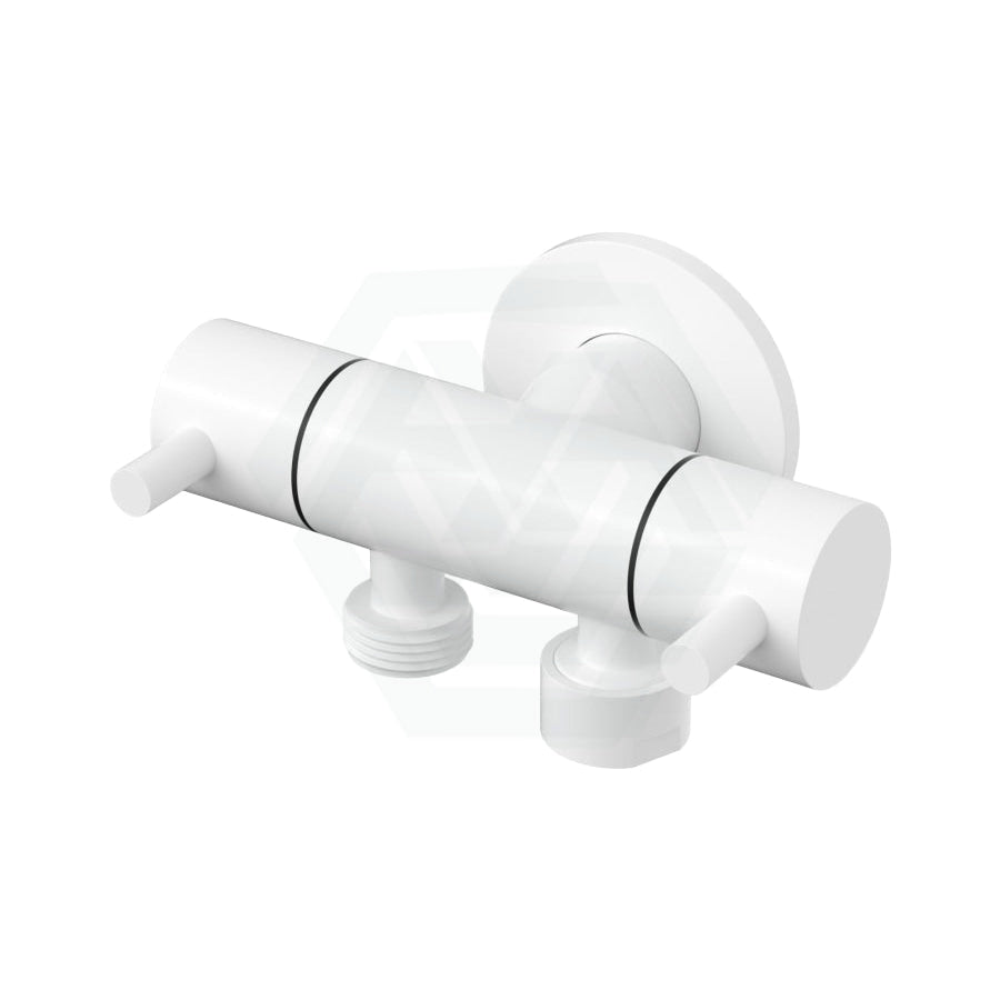 Linkware Brass White Dual Control Toilet Bidet Diverter Mini Cistern Cock