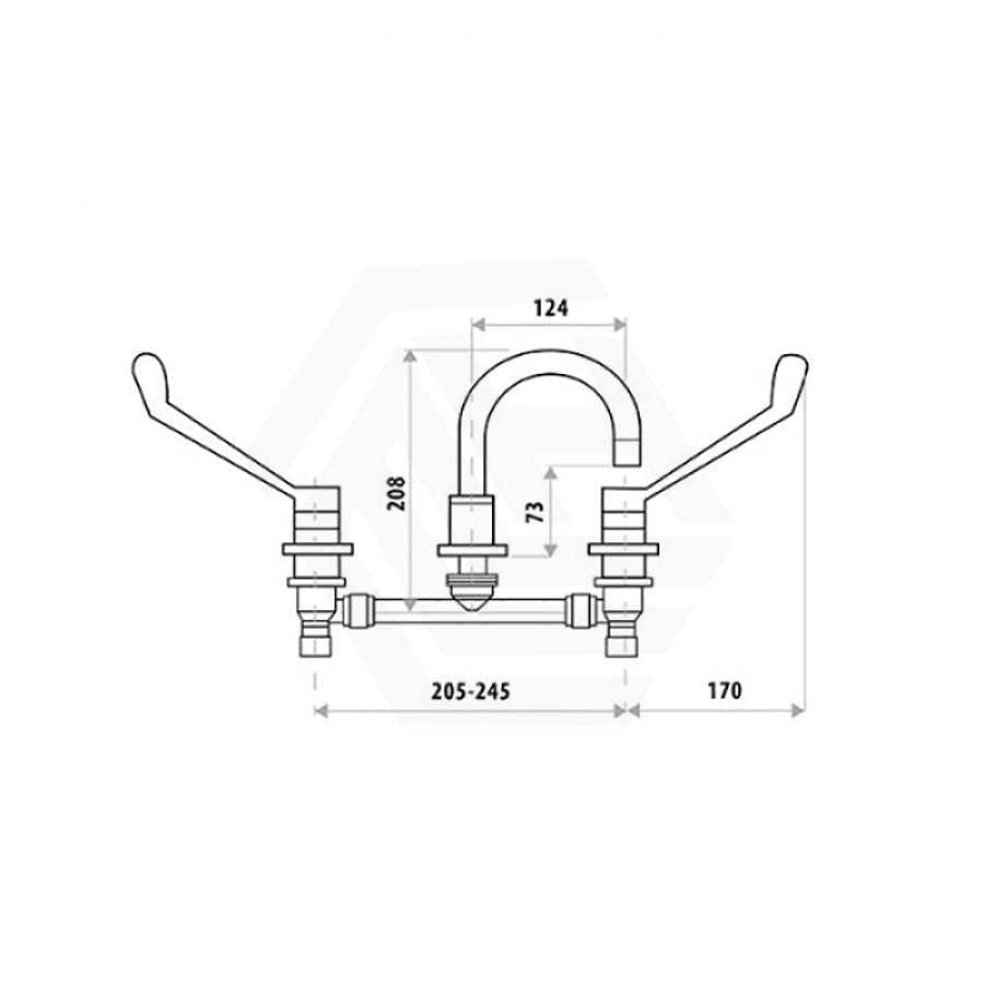 Linkware Chrome Solid Brass Lever Basin Set for Care and Disabled