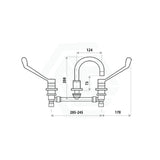 Linkware Chrome Solid Brass Lever Basin Set for Care and Disabled