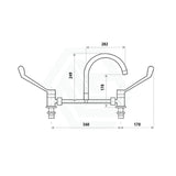 Linkware Chrome Solid Brass Lever Hob Sink Mixing Set for Care and Disabled