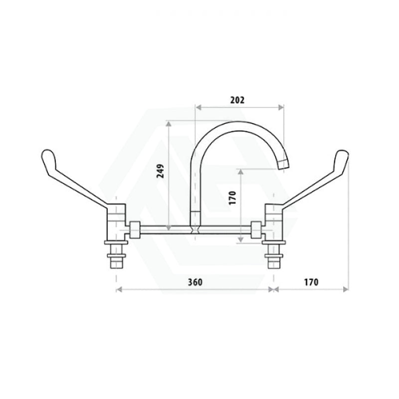 Linkware Chrome Solid Brass Lever Hob Sink Mixing Set for Care and Disabled