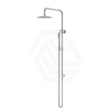 Linkware Elle 316 Brushed Stainless Twin Shower On Rail Showers