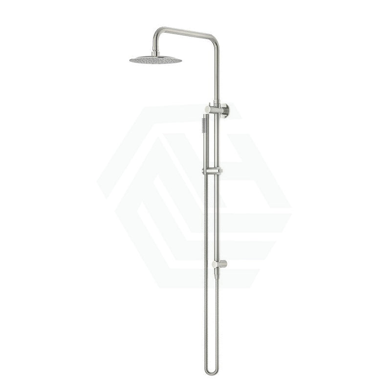 Linkware Elle 316 Brushed Stainless Twin Shower On Rail Showers