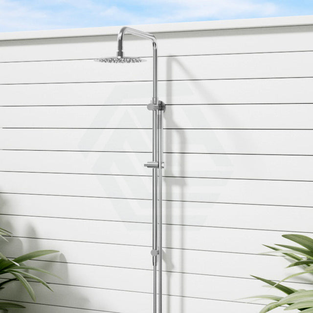 Linkware Elle Outdoor 316 Chrome Twin Shower On Rail Showers