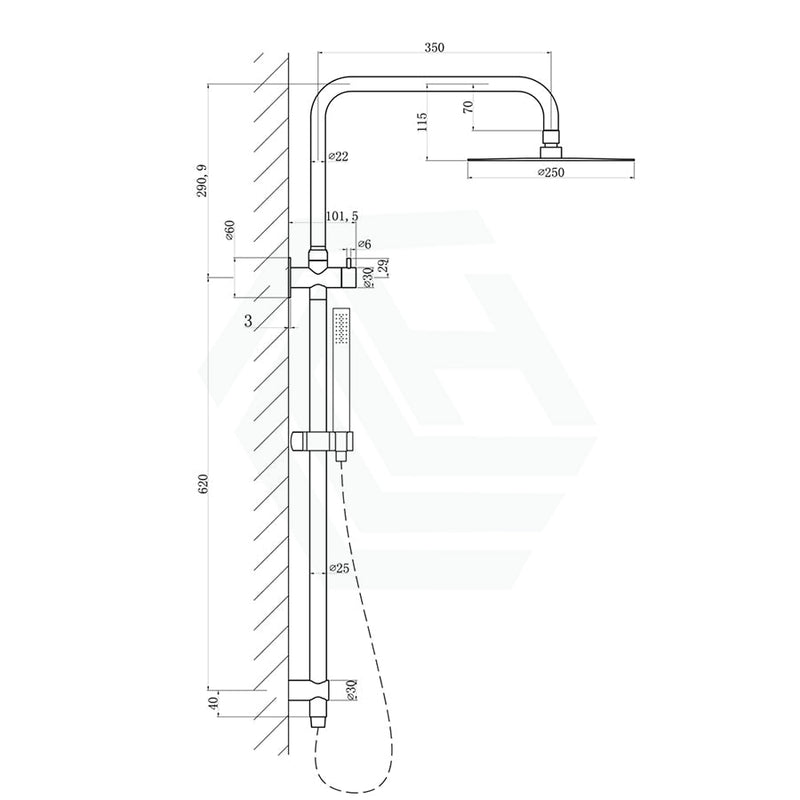 Linkware Elle 316 Chrome Twin Shower On Rail Showers