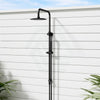 Linkware Elle Outdoor 316 Matt Black Twin Shower On Rail Showers