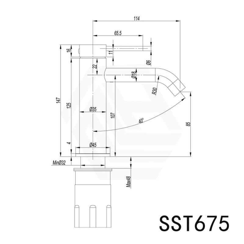 Linkware Elle 316 Stainless Steel Basin Mixer Brushed Short Mixers