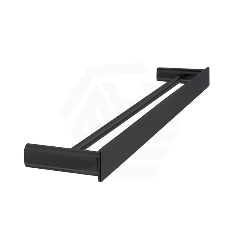 Linkware Gabe 600/800Mm Double Towel Rail Matt Black 600Mm Rails