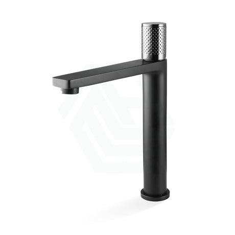 Linkware Gabe High Rise Basin Mixer Black Chrome Tall Mixers