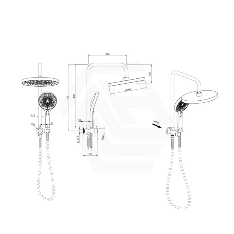 Linkware Gabe Twin Shower Chrome Black Showers