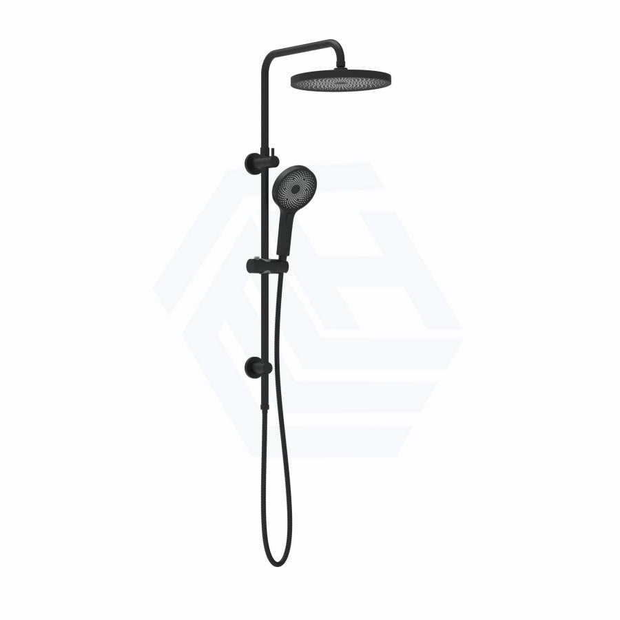 Linkware Gabe Twin Shower On Rail Matt Black Showers