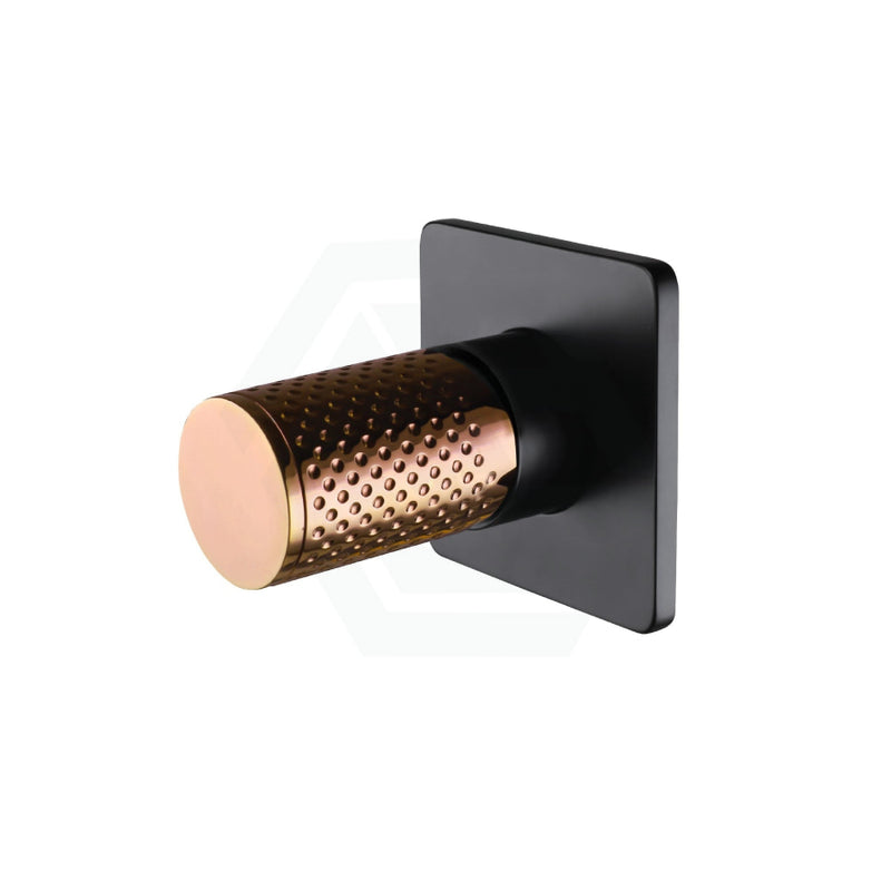 Linkware Gabe Wall Mixer Black Multicolour Handle Rose Gold Mixers