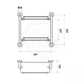 Linkware LOUI Chrome Glass Double Shelf Solid Body